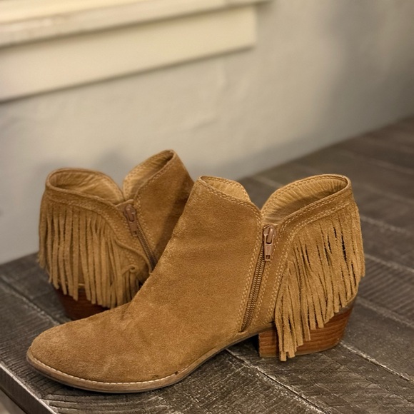 Lucky Brand Tan Suede Fringe Booties - Picture 6 of 7